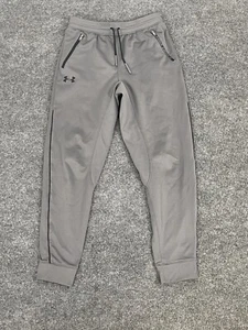 Under Armour Sweatpants Girls Large Loose Teens Gray Zip Pockets Stretch N205 - Picture 1 of 9