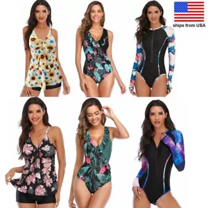 Women's Swimsuit Modest Bathing Suit Tummy Control Tankini Swimwear for Women - Picture 1 of 52