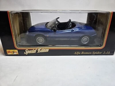Maisto 1995 Alfa Romeo Spider синий кабриолет специальный выпуск винтажный литой 1:18 - Изображение 1 из 4