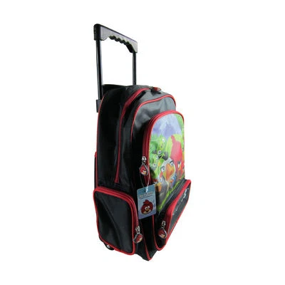 Nuevo Angry Birds Negro Viaje Escuela Bolsa con Ruedas Mochila Mochila Foto 1 de 4