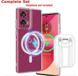 Option of magnetic case 10000mA power bank for Motorola Edge 50 Fusion CellPhone - Picture 1 of 17