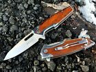 Silver Wood Handle Pocket Knife Tip Up Carry Good Quality 3cr13 Stainless Edc