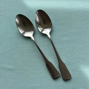 2 teaspoons AMERICAN COLONIAL Oneida Cube Satin Stainless Steel Flatware - Picture 1 of 5