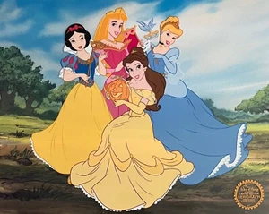DISNEY Cinderella Belle Snow White Aurora Sericel Limited Edition Animation Cel - Picture 1 of 10