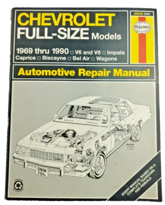 Haynes Repair Manual Workshop Chevrolet Full Size Models 1969-1986 24045 (704) - Image 1 of 4