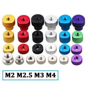 M2 M2.5 M3 M4 Knurled Thumb Nuts Aluminum Alloy Through Hole Hand Grip Knobs Nut - Picture 1 of 6