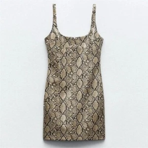 Zara Women's Snakeskin Print Knee Length Dress Size XS Party Cocktail NWT - Picture 1 of 9