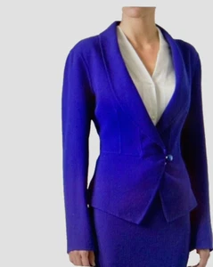 Armani Collezioni Blazer/Suit Jacket & Skirt Indigo Blue Sz 14 US Retail $1389 - Picture 1 of 24