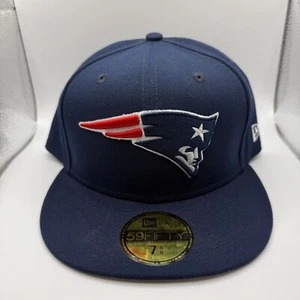 New Era 59Fifty New England Patriots Classic Navy Blue Fitted Hat Size 7 5/8 - Picture 1 of 5