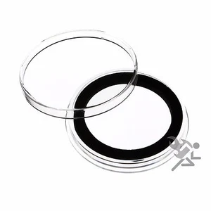 1.5oz Silver Canadian Coin Capsules, Air-Tite Holders X38mm Black Ring, 5 Pack - Picture 1 of 3