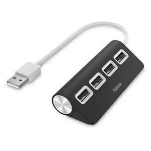 Hama Hub USB 2.0 Multiport, 4-fach USB-A Splitter Verteiler 480 Mbit/s Schwarz - Bild 1 von 6