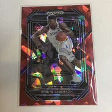 Zion Williamson 2023-24 Prizm Draft Picks Red Cracked Ice Prizm Duke 