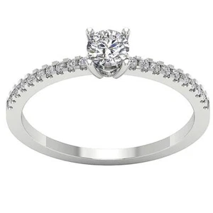 Lab Grown Diamond VS F 0.55 Carat For Women Solitaire Engagement Ring 14K Gold - Picture 1 of 9