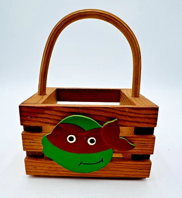 Cesta/caja de madera hecha a mano TMNT Teenage Mutant Ninja Turtles Raphael Foto 1 de 4
