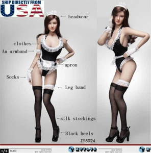 1/6 Maid Lingerie Sexy Clothes Set For 12" PHICEN Hot Toys Female Figure U.S.A. - Picture 1 of 10