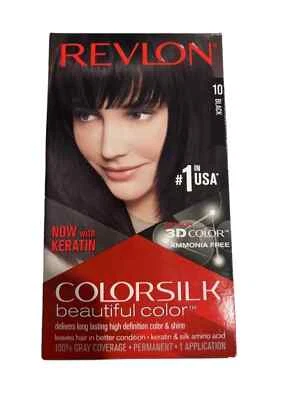 Kit de tinte para cabello Revlon #10 negro sin amoníaco con color permanente de queratina Foto 1 de 3
