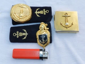 GENDARMERIE MARITIME LOT ANCIENS INSIGNES + EPAULETTES + CEINTURON #.4 - Imagen 1 de 12