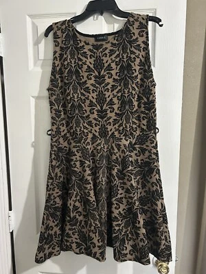 Club L Dress Women’s Sz 18 Black Brown Floral Lace Top Formal - Image 1 of 3