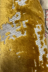 Dark Gold Cut Velvet Abstract Fabric 4 yards - Picture 1 of 1