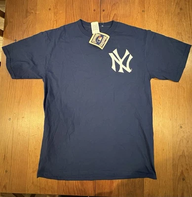 Majestic New York Yankees Бейб Рут футболка M ens L синий короткий рукав #3 MLB новый - Изображение 1 из 4