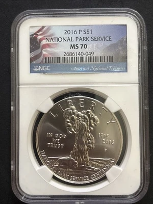 2016 P National Park Service MS70 NGC 90% Silver Dollar - Image 1 of 2