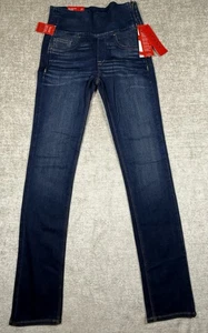 Spanx The Signature Straight Jean Women 27 Tall Dark Wash Pull On Side Zip NWT - Picture 1 of 13