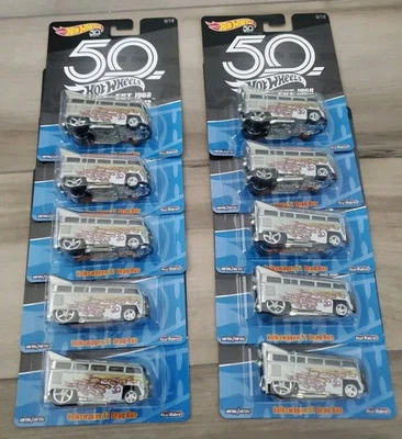 Hot Wheels Lote de 10 - 2018 50 Aniversario Favoritos Volkswagen T1 Drag Bus K Foto 1 de 4