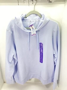 DKNY Waffle Hoodie Sweatshirt Women Size 2XL XXL Blue Long Sleeve Pullover NWT - Picture 1 of 14