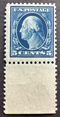 US 1917 Scott # 504 Wide Margin MNH OG Stamp Washington 5c - Image 1 of 2