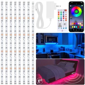 8 PCS Motion Sensor RGB Under Cabinet Lights Kit, App and Remote Control Led ... - Picture 1 of 7