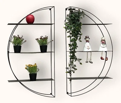 Wandregal Metall Schwarz Rund 96460 Wandmontage 80 cm Wand Wandhalter Regal - Bild 1 von 4