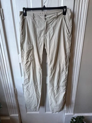 女式 Columbia 米色 Omni-Shade 防晒裤 12 码,户外,远足 — 第 1/4 张图片