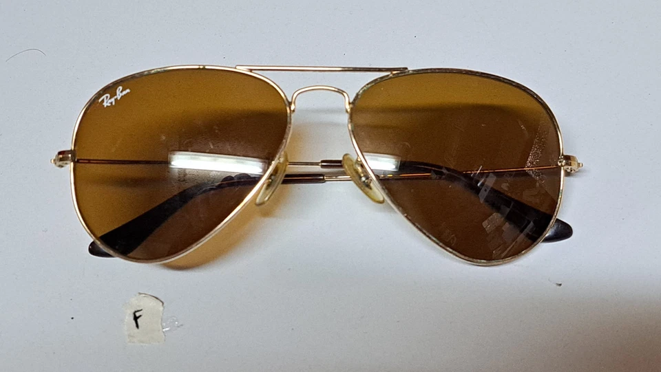 RayBan Aviator montatura oro RB3025 lenti 55mm avana tabacco  - Immagine 1 di 4