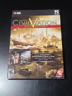 Sid Meier's Civilization V: Gold Edition PC, 2013 CIB Complete W/Manual & Chart - Image 1 of 4