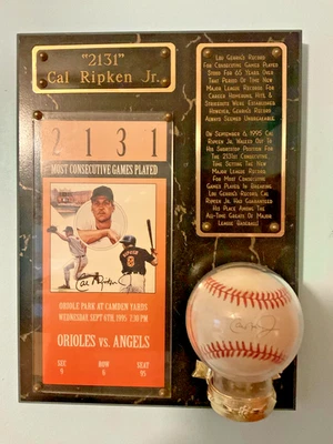 Cal Ripken Jr #8  2131 Baseball-PSA Authenticated-2131 Ticket Replica Holder - Image 1 of 4