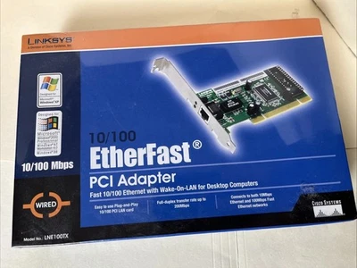 Linksys 10/100 PCI Ethernet Card LNE100TX Windows 98/ME/2K/XP Support NEW Sealed - Image 1 of 4