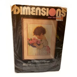 Dimensions / Jessie Willcox Smith "Amy's Roses" Girl w/ Flowers Cross Stitch Kit - Picture 1 of 2