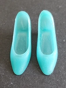 Vintage Barbie Squishy Turquoise Shoes - Picture 1 of 6