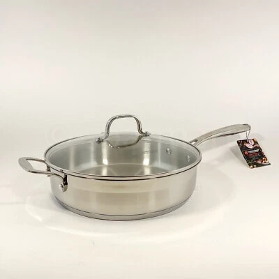 MASTER CLASS Masterclass Stainless Steel Induction Cookware 3.9-qt 11" Saute Pan Deep Frying