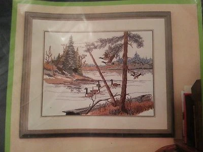 '84 NOS Creative Expressions CANADIAN CALM Counted Cross Stitch Kit # 7949 24x18 - Image 1 of 4