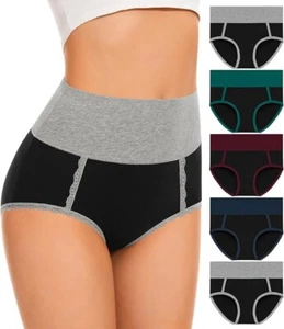 Women's Cotton High Waisted Breathable Panties Tummy Control Postpartum Briefs L - Picture 1 of 7
