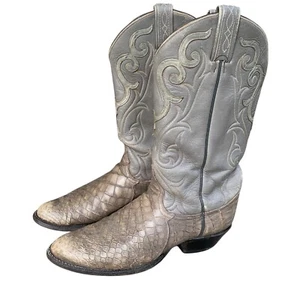 Tony Lama VTG Western Boots Womens 9 B El Rey Alligator Cowgirl Leather USA Made - Picture 1 of 13