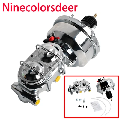 7" Street Hot Rod Power Brake Booster & Master Cylinder Brakes Custom Car Chrome - Image 1 of 4