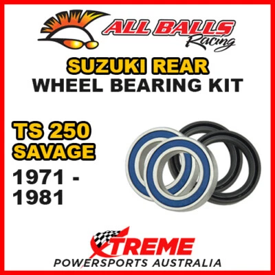 Kit de cojinete de rueda trasera MX para Suzuki TS250 TS 250 SAVAGE 1971-1981, todas las bolas 25 Foto 1 de 2
