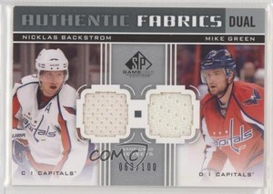2011 SP Game Used Edition Authentic Fabrics Dual Nicklas Backstrom Mike Green