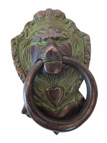 Brass Lion Pattern Vintage Finish Door Knocker Showpiece Home Decor Cover