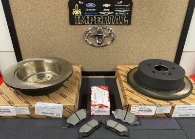2009-2015 TOYOTA VENZA GENUINE OEM NEW REAR BRAKE ROTORS & TCMC BRAKE PAD KIT - Image 1 of 4