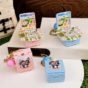 Popup Book Keychain 3D Miniature School-Theme Folding Keyring Folding thrifty - Picture 1 of 5
