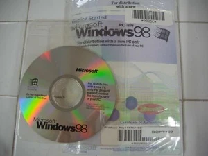 MICROSOFT WINDOWS 98 VERSION ANGLAISE COMPLÈTE SYSTÈME D'EXPLOITATION MS WIN =NEUF= - Photo 1/4