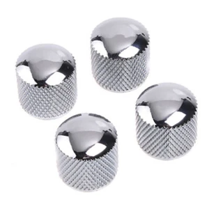 4PCS Chrome Electric Guitar Bass Control Knob Metal Dome Tone Volume Knob Button - Picture 1 of 14